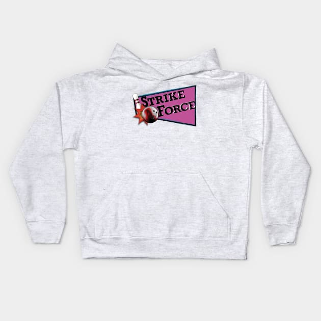 Strike Force - Bowling - 80's Retro Logo Kids Hoodie by OutPsyder